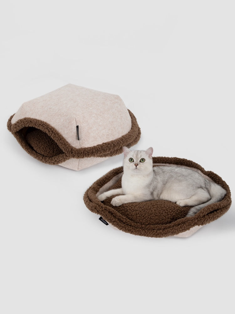 Versatile Egg Tart-Shaped Pet Bed for Rest and Relaxation